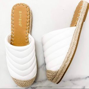 bamboo phuket quilted espadrille slip on slide sandals